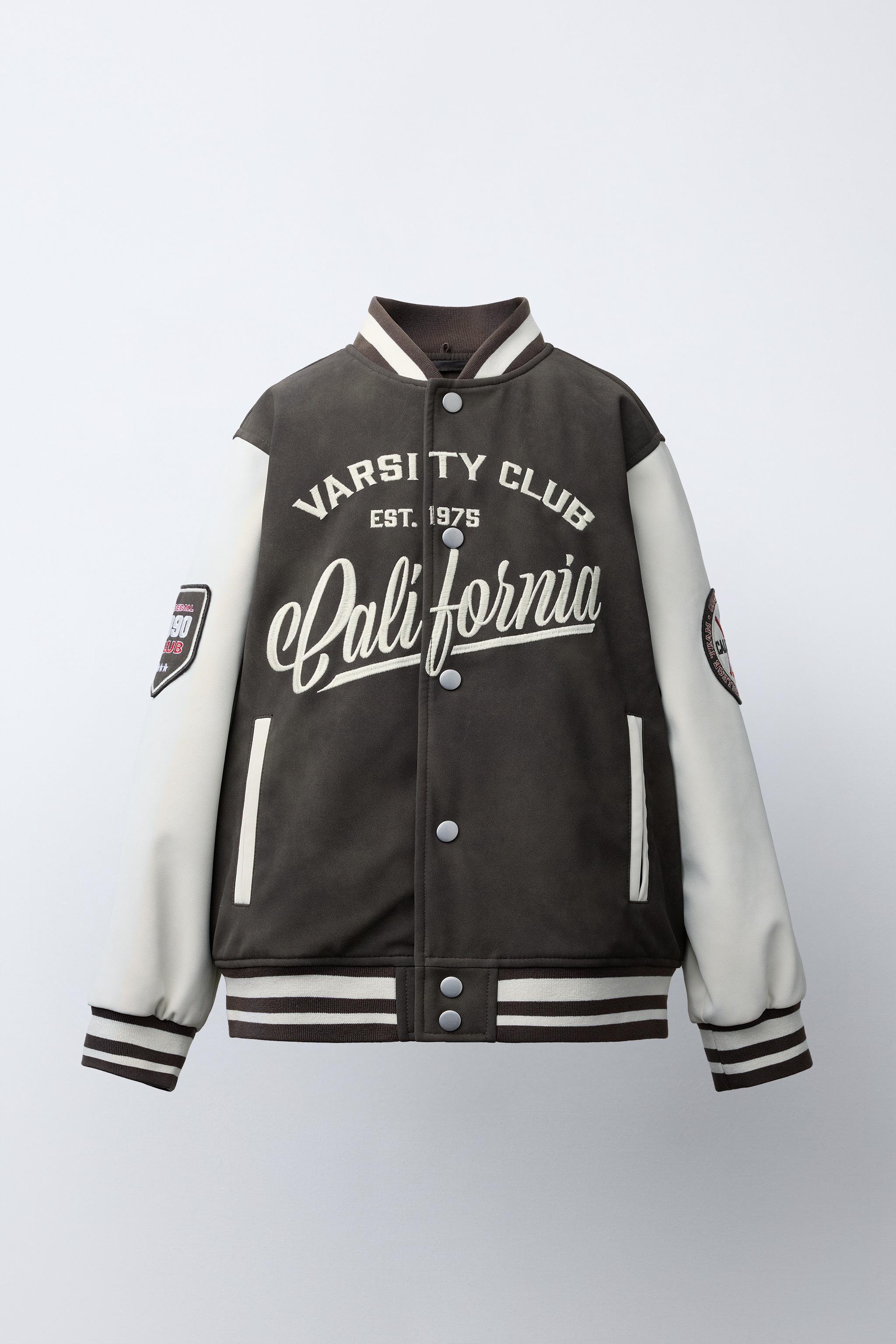 BLOUSON BOMBER À CAPUCHE MATIÈRE SYNTHÉTIQUE